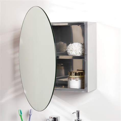 wilko bathroom cabinet stainless steel|Silver Round Mirror Bathroom Cabinet .